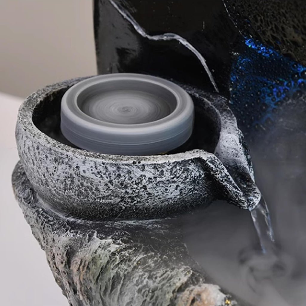 Tabletop Fountain Rocky Mountain Flowing Water Fountain Living Room Office Desktop Decoration Decoration Fountain Resin Desktop Decoration Fountain Desktop Fountain (Color : A)