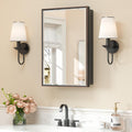 Keonjinn 16' x 24' Medicine Cabinets with Mirror for Bathroom, Oil Rubbed Bronze, Fully Assembled, Recessed or Surface Wall-Mounted, Aluminum Framed, Farmhouse Bathroom Mirror with Storage Cabinet