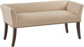 Madison Park Accent Bench, Upholstered with Nailhead Trim, & Padded Seat Entryway Bench Small, End of Bed Bench with Back, 49.5' W x 19.25' D x 23' H, Tan