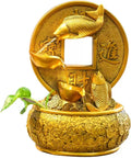 Tabletop Fountain Golden Koi Fish Desktop Fountain Waterfall Decoration with Light Portable Tabletop Decorative Fortune and Good Luck Meditation for Office Living Room Craft(Small)