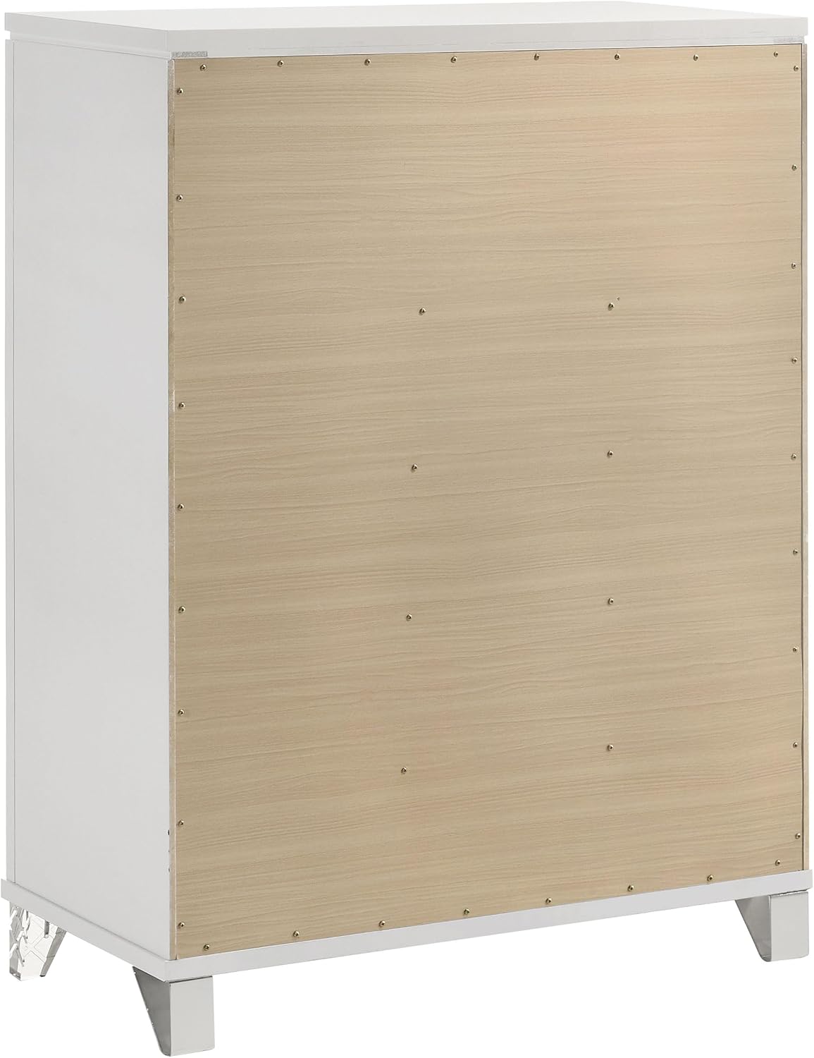 Coaster Home Furnishings Marmore Contemporary 5-Piece Bedroom Set Boucle Upholstered Eastern King Size LED Panel Bed Frame 64-inch Headboard White 224961KE-S5