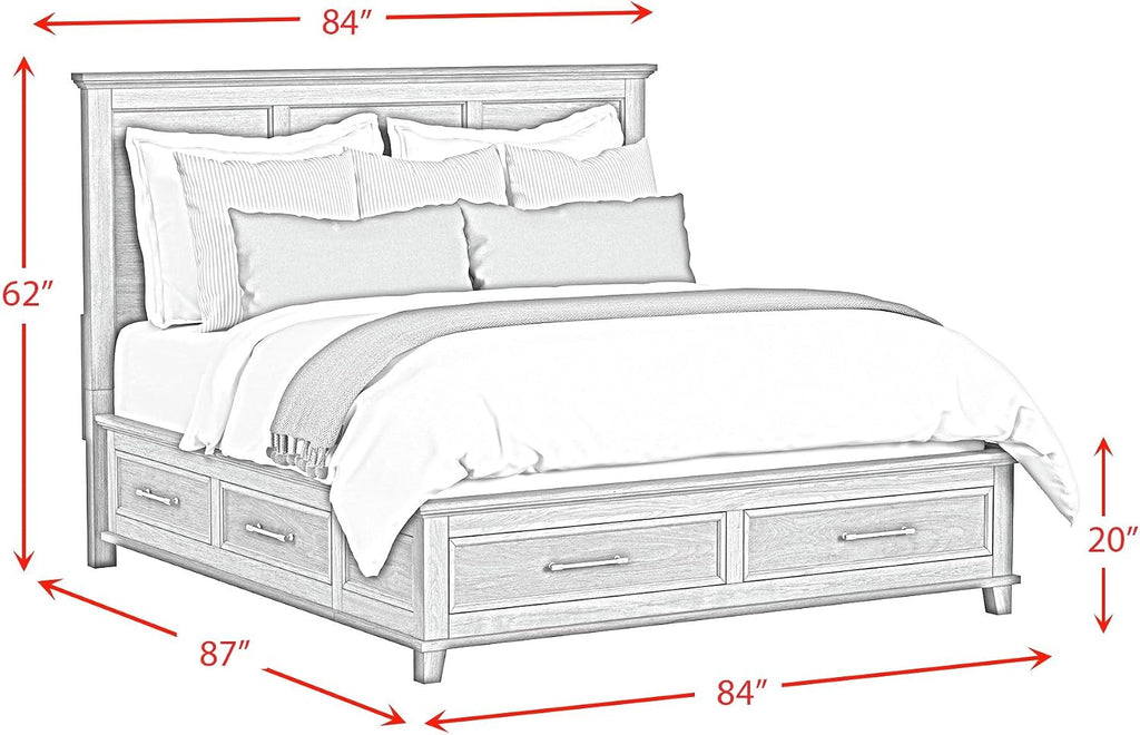 Picket House Furnishings Henrik King Storage 5PC Bedroom Set in Ivory