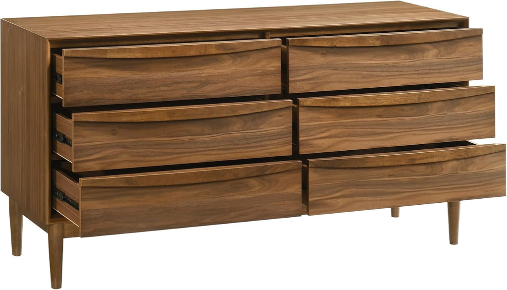 Armen Living Artemio Queen 4 Piece Wood Bedroom Set in Walnut Finish