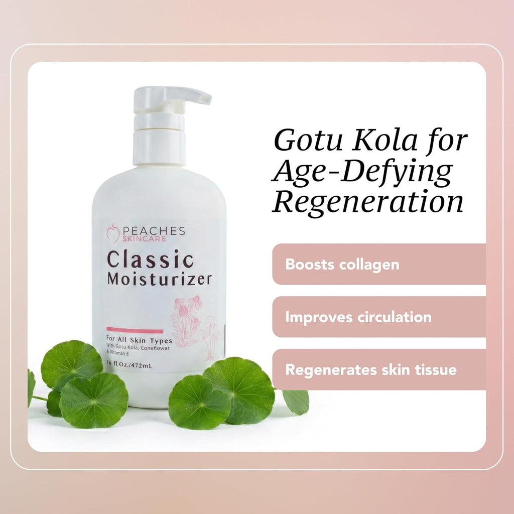 Hydrating Vegan Moisturizer with Vitamin E, Gotu Kola, and Pineapple – Age-Defying Face Cream for All Skin Types – Classic Moisturizer (16 oz)