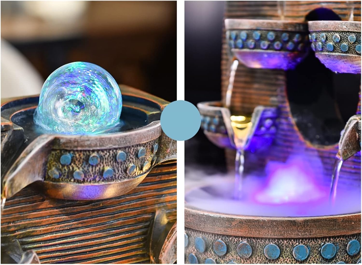 Tabletop Fountain Resin Tabletop Fountain with Pump Indoor Waterfall Desktop Water Decor 4 Level Portable Decorative Meditation for Home and Office