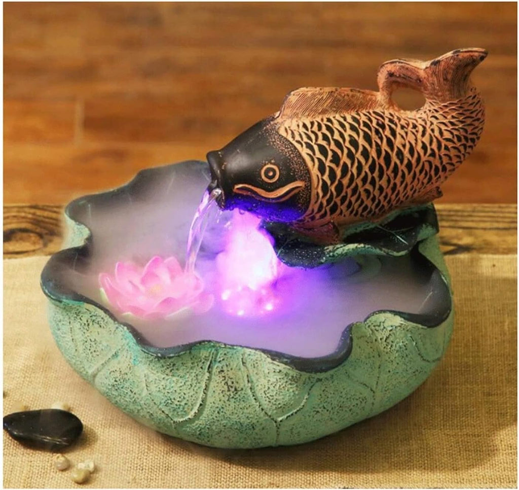QUQUQ Home Tabletop Fountain Fish Tank Table Fountain Bonsai,Relaxation Desktop Water Fountain,for Home Office Decoration(Fountain)