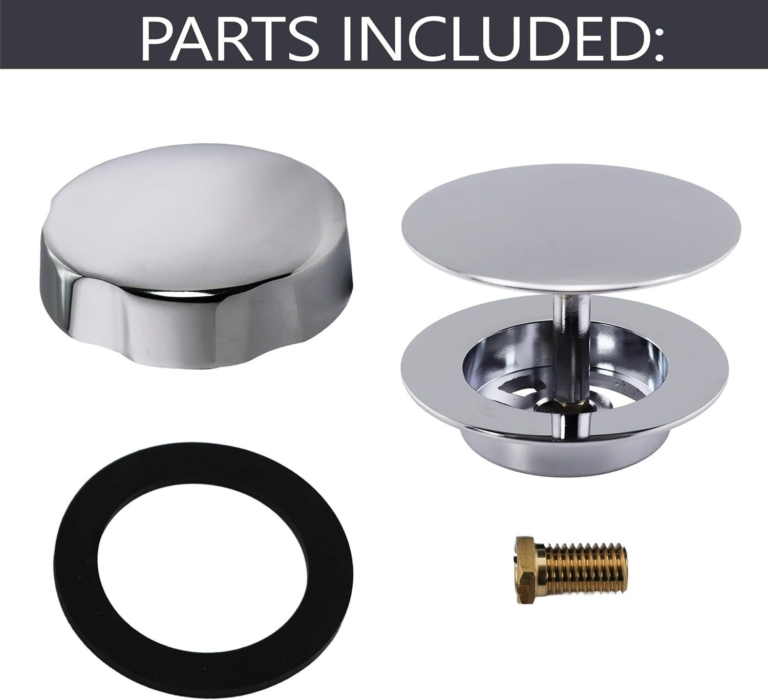 Westbrass D50TE-10-26 Standard 1-1/2' Replacement Trim for Cable Drive Bath Drain Waste & Overflow Assemblies, Polished Chrome (10-Pack)