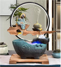 Desktop Fountain Indoor Fountain Tabletop with LED Lights and Rolling Ball Feng Shui Zen Waterfall Fountains Relaxation Water Feature Meditation Desktop for Home Office Decor