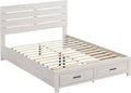 Coaster Home Furnishings Brantford Farmhouse 4-Piece Bedroom Set Queen Size Storage Panel Bed Frame 49-inch Headboard Coastal White 207050Q-S4