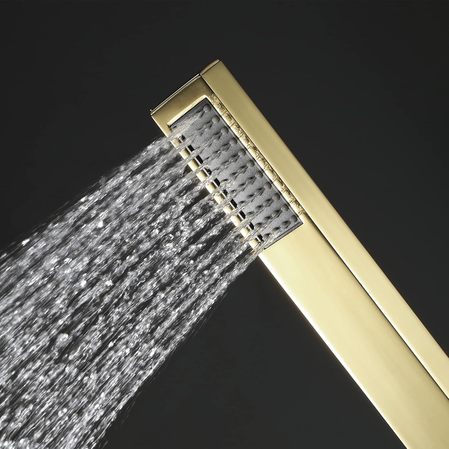Shower Slide Bar with Handheld Shower, 304 Stainless Steel Slide Bar Adjustable Holder with 59 Inch Shower Hose Wall Mounted Slide Bar Holder Set,Chrome (Gold)