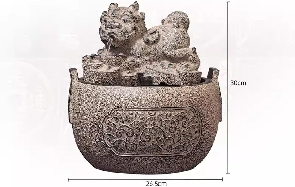 Tabletop Fountain Chinese Style and Flowing Water Decorations Living Room Circulating Small Indoor Office Desks Fountain Landscaping and Flowing Water Decorations Water Fountain (Color : B)
