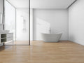 Vanity Art 71' Freestanding Bathtub | Free Standing Tub Stand Alone Tub with Contemporary Design for Soaking and Bathing, Overflow and Pop-up Drain with UPC Certified, Acrylic, VA6517