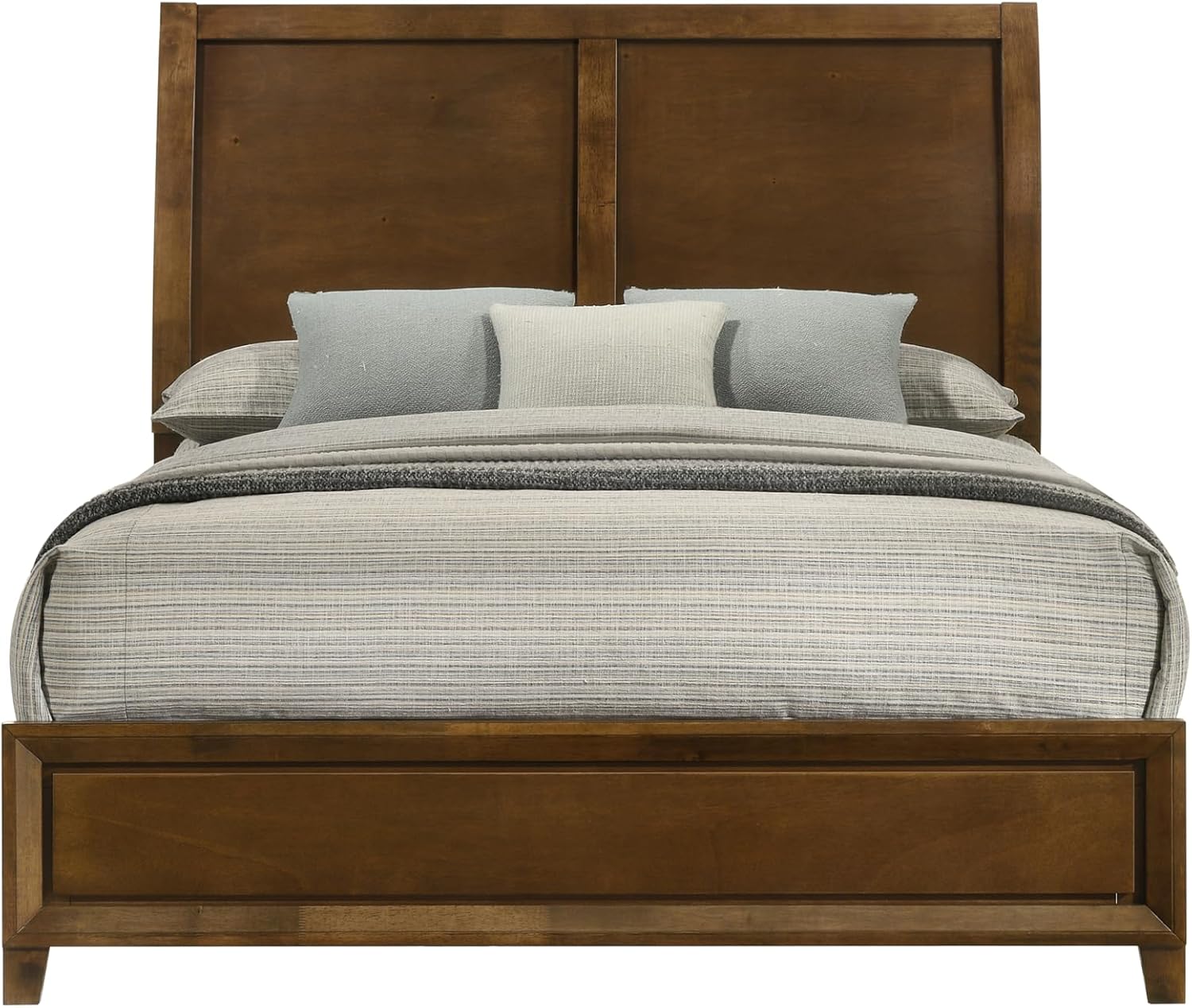 New Classic Furniture Ballard 5-Piece Wood Queen Bedroom Set with 2-Nightstands, Walnut Brown