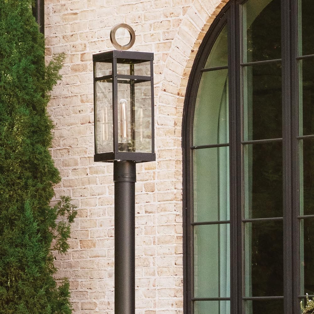 Hinkley Porter 22.75' Outdoor Single Light Low Voltage Post Mount Lantern – Clear Glass, 12V Bulb Included, Pathway Driveway Landscape, Pier Mount Compatible, Post Sold Separately – Oil Rubbed Bronze