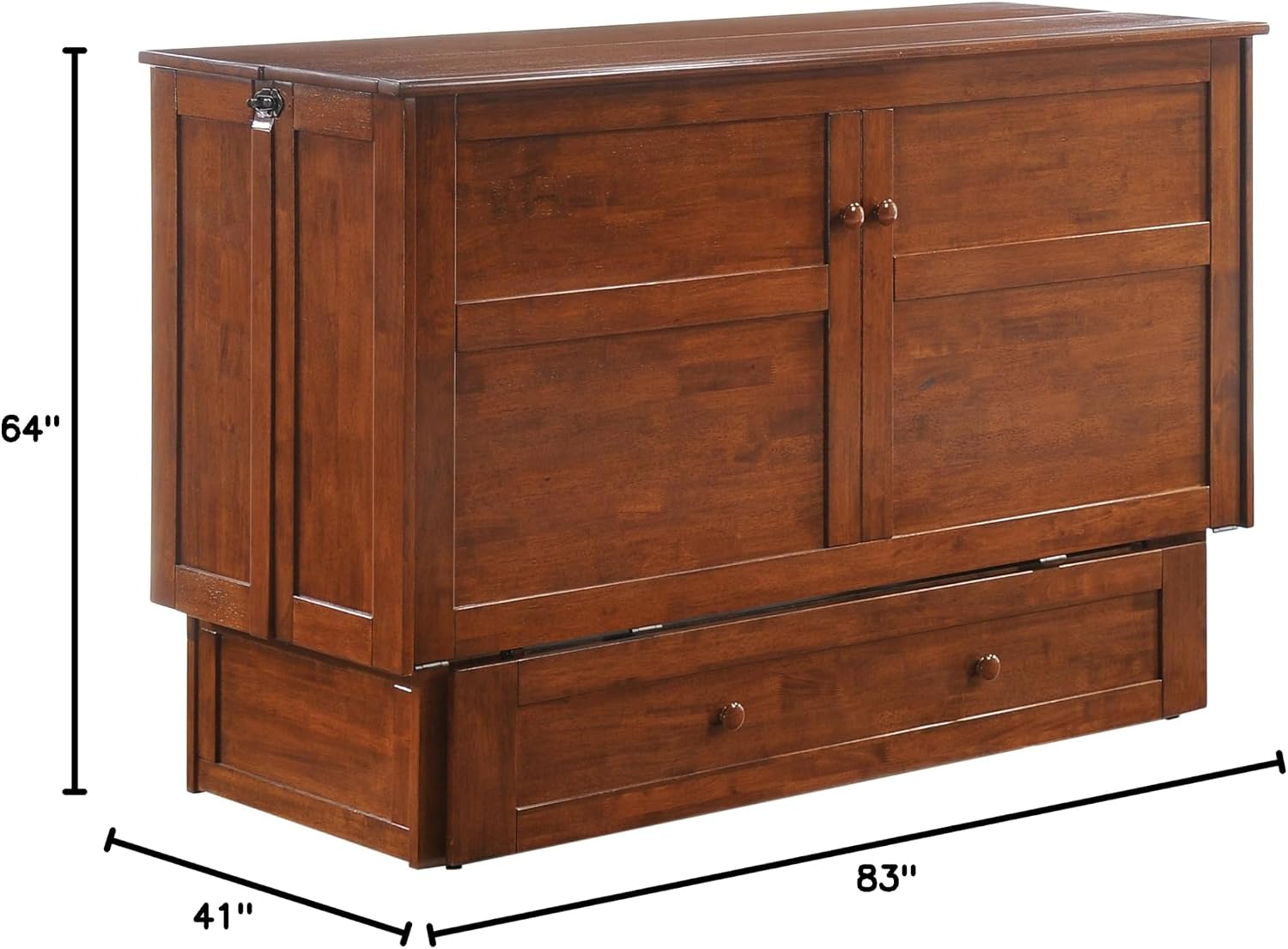 Night & Day Furniture Murphy Cabinet Bed with Mattress, Cherry, Queen