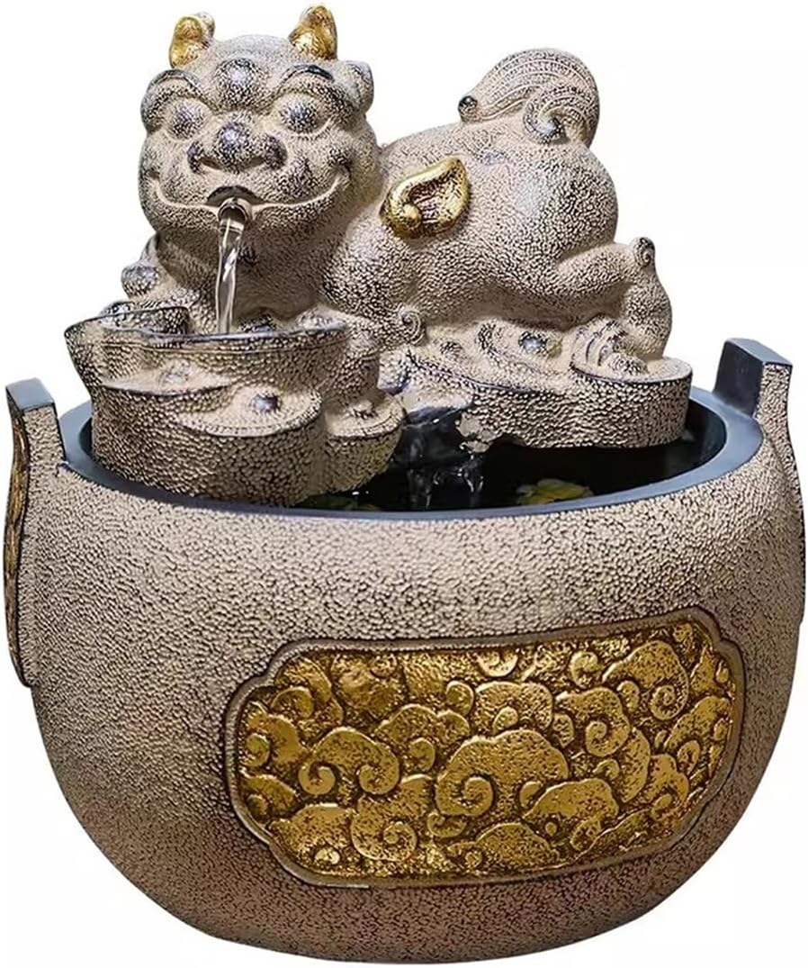 Tabletop Fountain Chinese Style and Flowing Water Decorations Living Room Circulating Small Indoor Office Desks Fountain Landscaping and Flowing Water Decorations Water Fountain (Color : A)