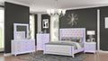 King 5 Pc Bedroom Set in Milky White