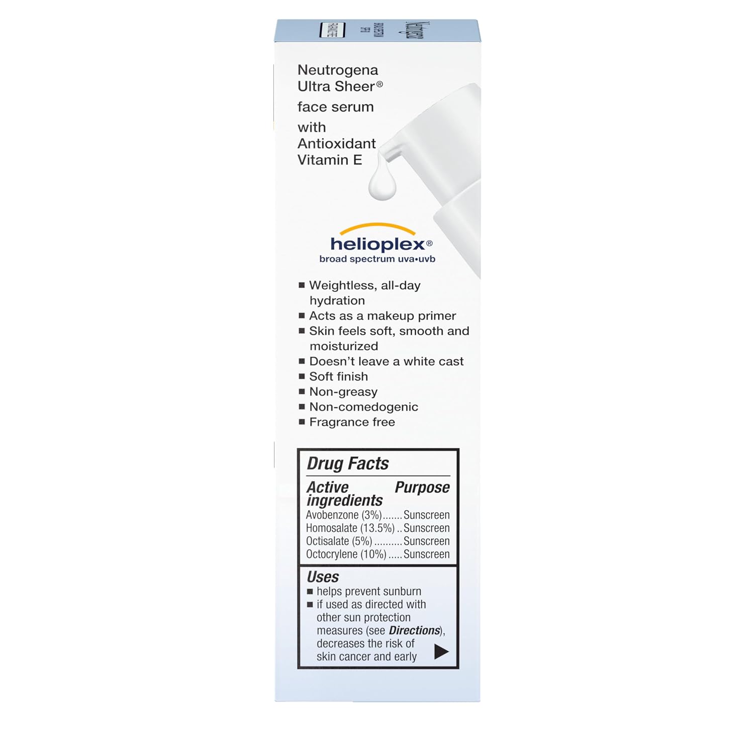 Neutrogena Ultra Sheer Face Sunscreen with Vitamin E & SPF 60, Sunscreen for Face with Broad Spectrum UVA/UVB Protection, Fragrance-Free, Oxybenzone-Free, Water-Resistant (80 minutes), 1.7 Fl Oz