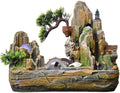 Desktop Fountain Indoor Fountain Tabletop Waterfall Rockery Fake Trees Relaxation Water Feature for Home and Office Spaces Decor(Large)