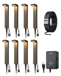 DEWENWILS 12V Landscape Lighting kit, 1x120W Transformer with Dusk to Dawn Photocell Sensor+8x3.2W Aluminum Low Voltage Pathway Lights, 100FT Wire+8 Pack Connector for Patio Yard Garden