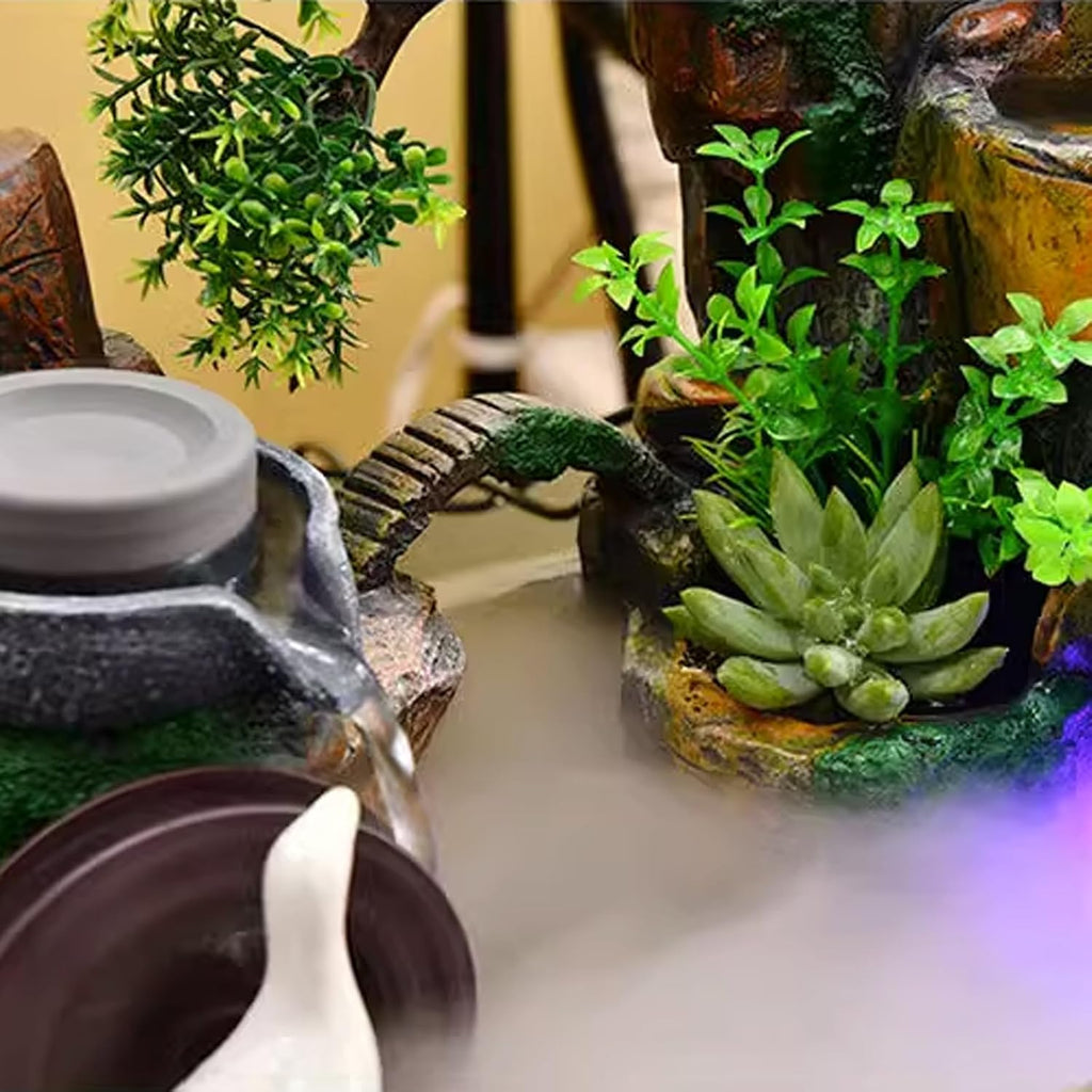 Tabletop Fountain Living Room Fish Tank, Home Rockery, Fountain, and Water Dispenser Decoration, Zhaocai Landscape, Office Desktop Decoration Desktop Fountain (Size : Small)