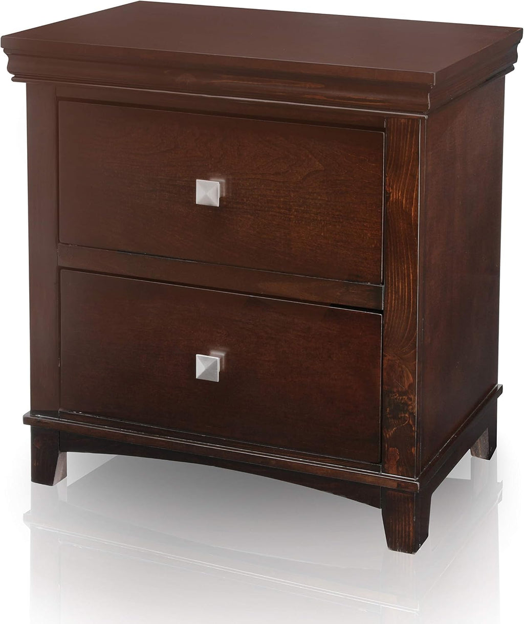 24/7 Shop at Home Zabdiel Casual Wood 2-Piece California King Bedroom Set, Brown Cherry