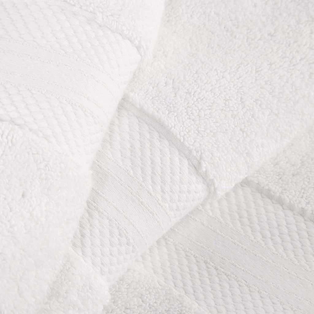 Superior Turkish Cotton 12-Piece Towel Set, 3 Bath, 3 Hand, 6 Face Towels/Washcloth for Home, Guest, Master Bathroom Essentials, Hotel, Resort, Spa, Shower, Adult, Kids, Plush, Soft, White