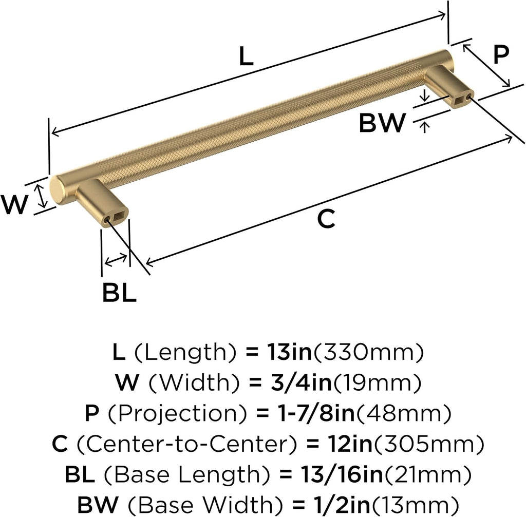 Amerock Bronx 12 inch (305mm) Center-to-Center Champagne Bronze Appliance Pull, BP54070CZ