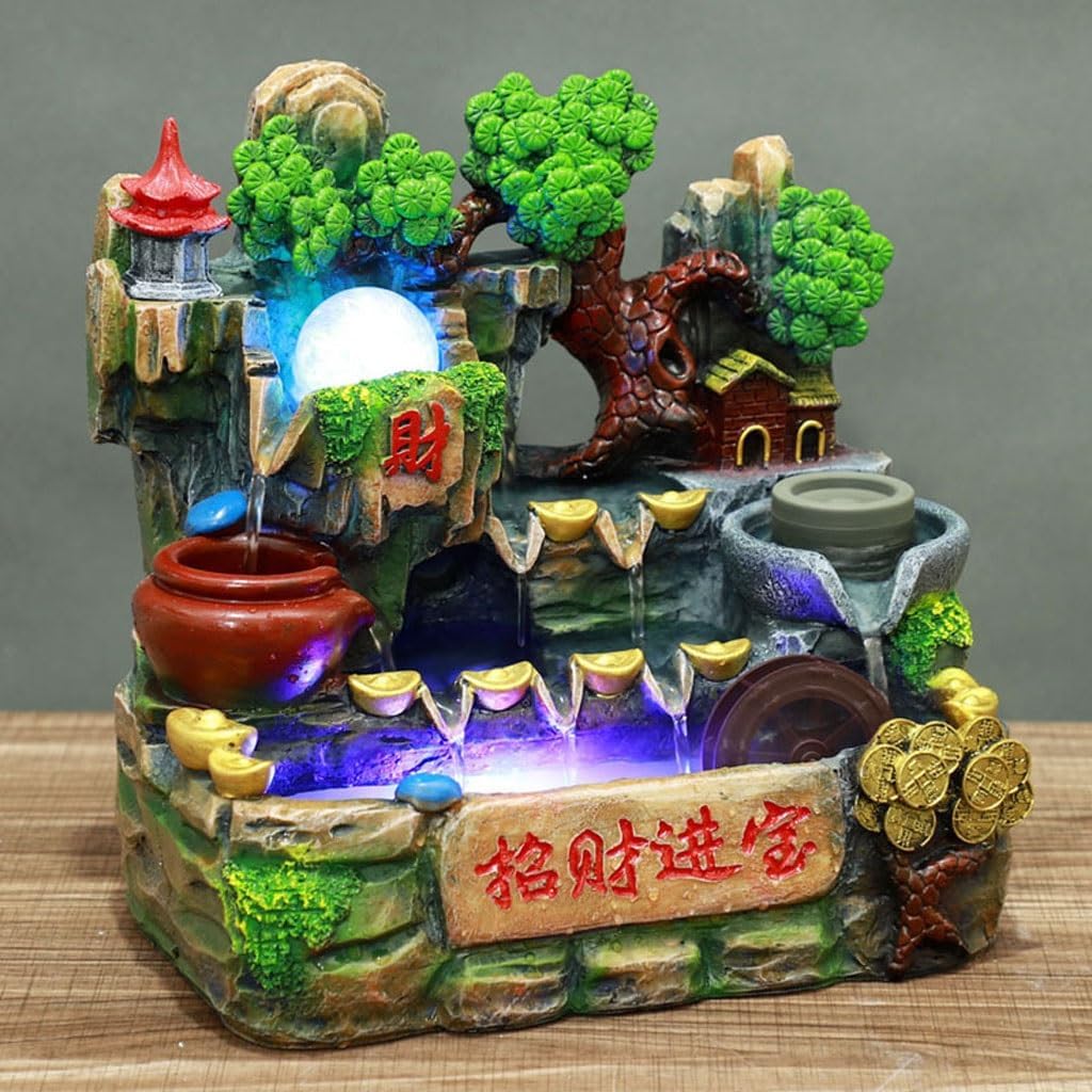 House Decorations Tabletop Fountain Rockery Flowing Water Fountain Ornaments Lucky Living Room Indoor Water Circulation Fish Tank Desk Fountain