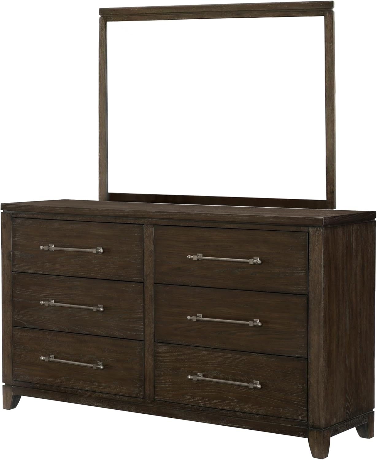 Benzara Gia Four Pc Queen Bedroom Set- Accents on Headboard- Wood- Modern Style