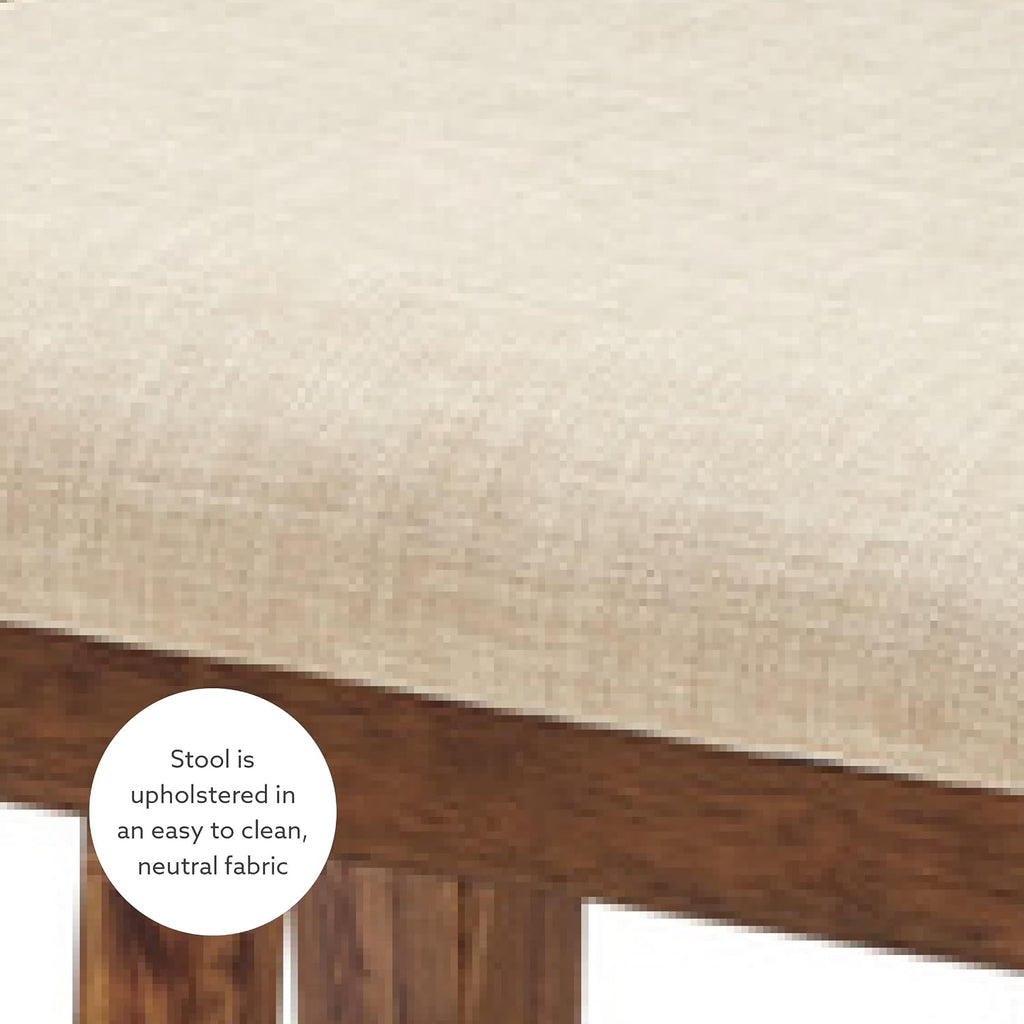 Linon MidCentury Walnut Upholstered Seat Beverly Vanity Set, Medium