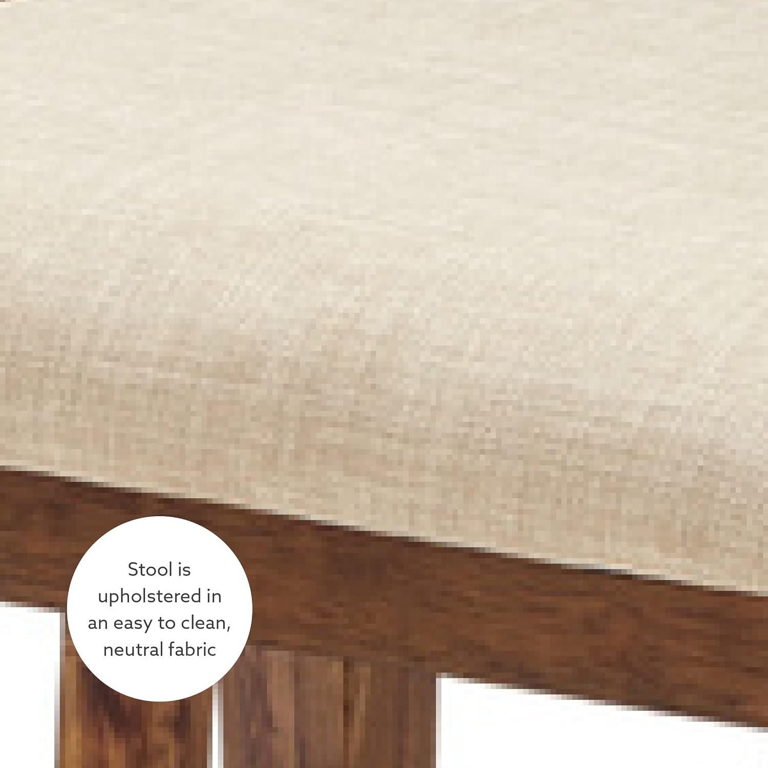 Linon MidCentury Walnut Upholstered Seat Beverly Vanity Set, Medium
