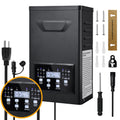 COLOER 600W Low Voltage Landscape Lighting Transformer with 2 Independent Control Output Zones, 120V AC to 12V/15V AC Low Voltage Power Pack with Timer and Photocell Sensor for Outdoor Lights