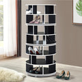 Kings Brand Furniture Cassidy Revolving Shoe Rack, Spinning Shoe Rack Tower, 360° Revolving Shoe Storage Organizer for Closet Entryway Bedroom Hallway (Black, 7-Tier)