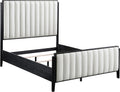 Coaster Home Furnishings Brookmead Transitional 4-Piece Bedroom Set Fabric Upholstered Queen Size Panel Bed Frame 60-inch Headboard Black 224710Q-S4