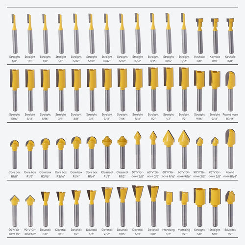 100 Pieces Router Bit Set, Router Bits 1/4 Inch Shank with Aluminum Storage Case Tungsten Carbide Router Bits Kit for Professional Woodworking