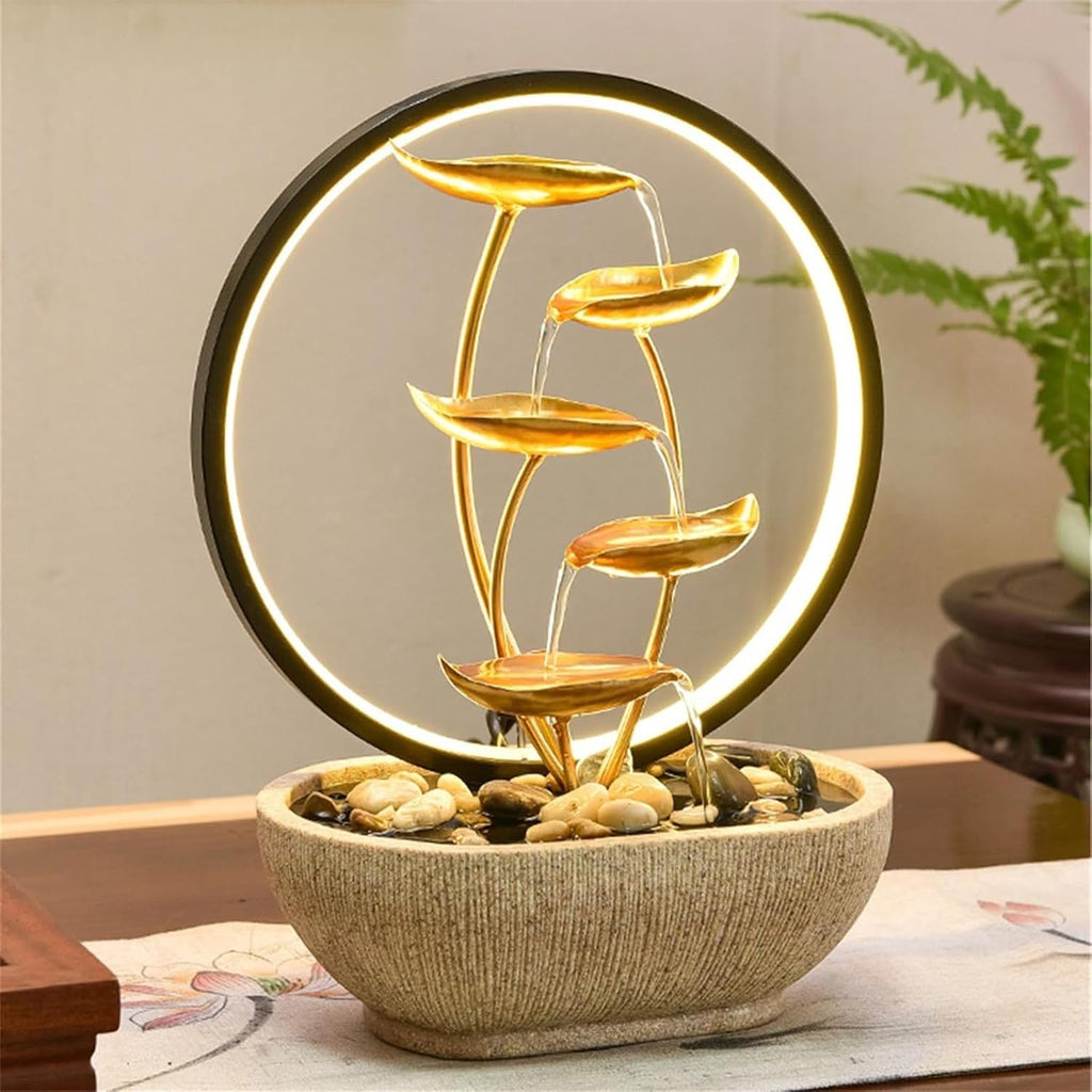 Tabletop Fountain Indoor Tabletop Tiered Water Fountain Meditation Relaxing Small Feature