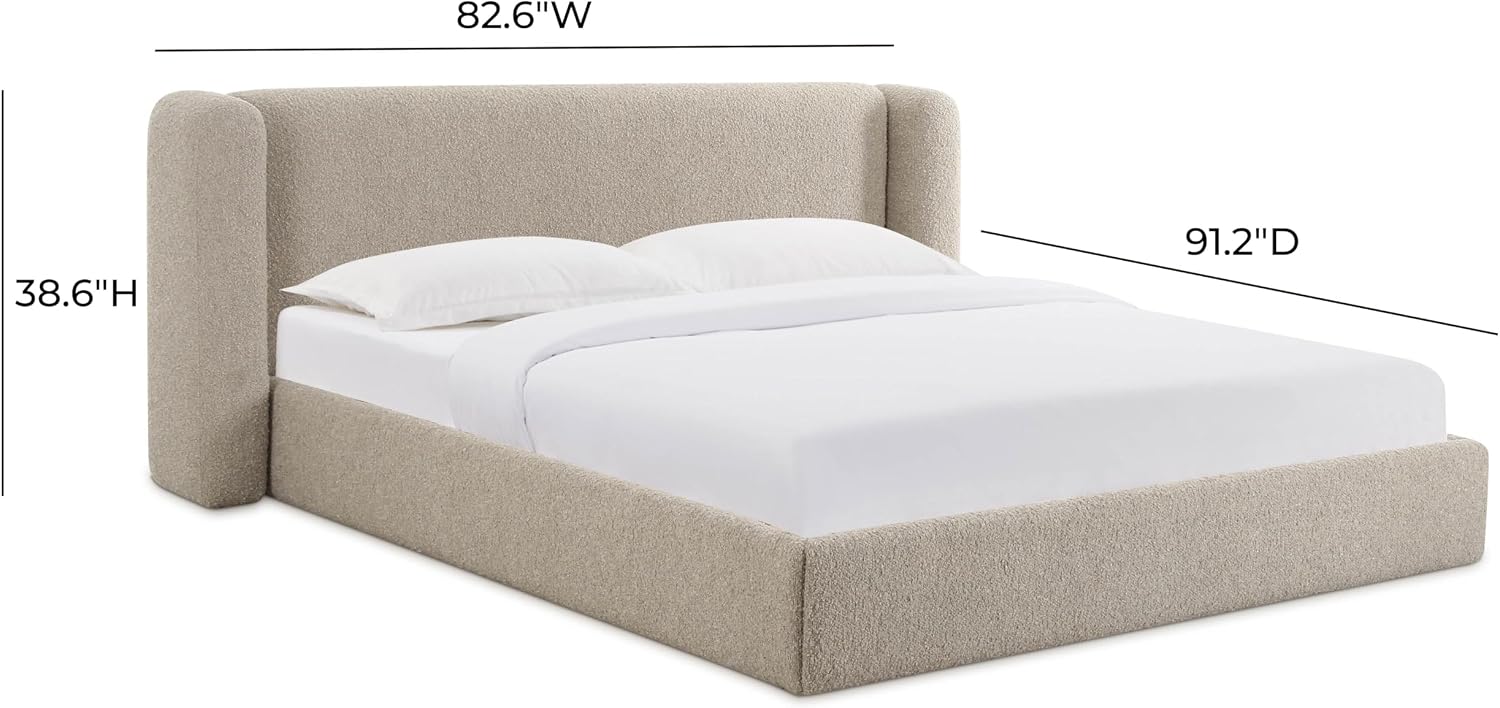 Tov Furniture Babette Tan Boucle Queen Bed