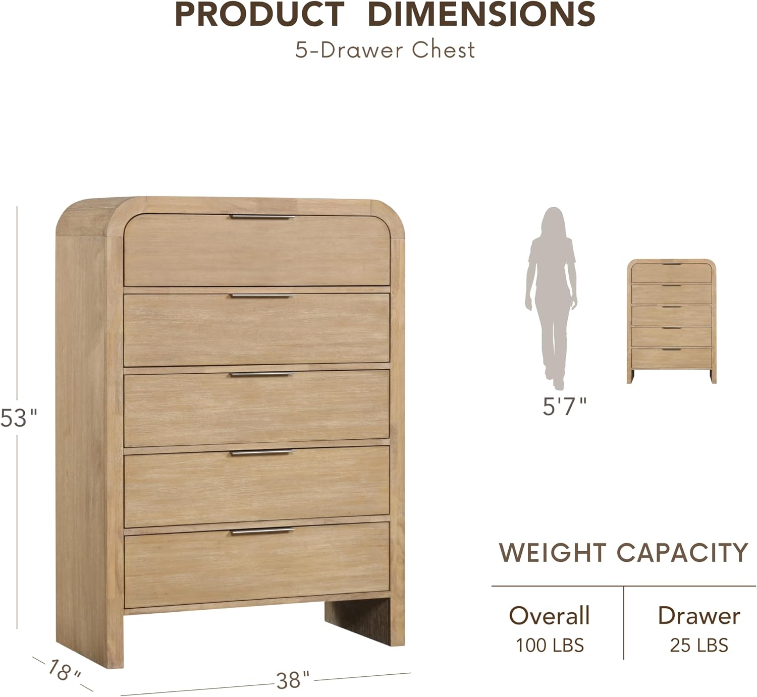 Furniture of America Verena Boho Solid Wood 6-Piece Queen Panel Bedroom Set with Channel Padded Headboard, Metal Side Glide, Finger Pulls and Beveled Mirror, Box Spring Needed, Natural