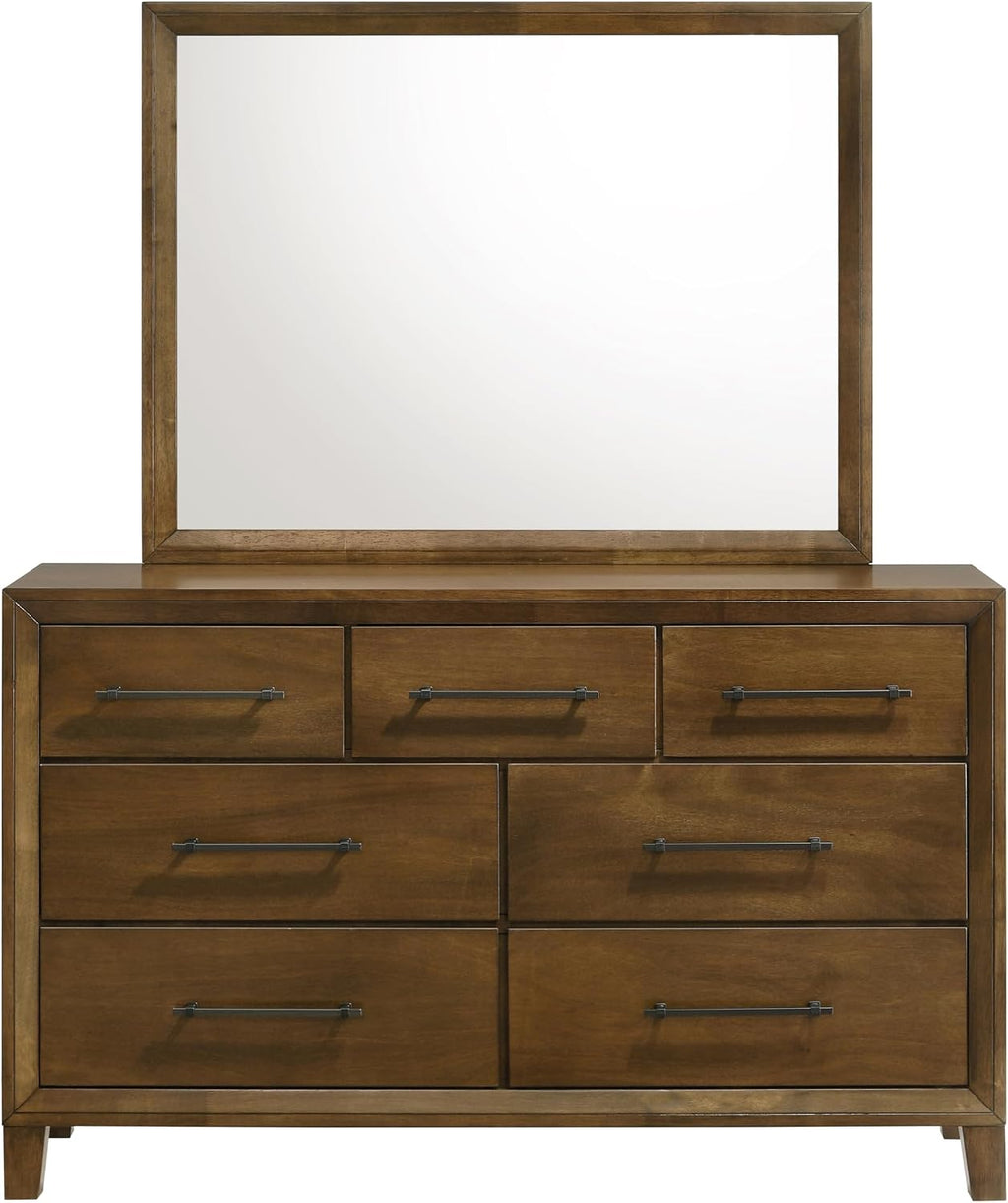 New Classic Furniture Ballard 5-Piece Wood Cal King Bedroom Set with 2-Nightstands, Walnut Brown