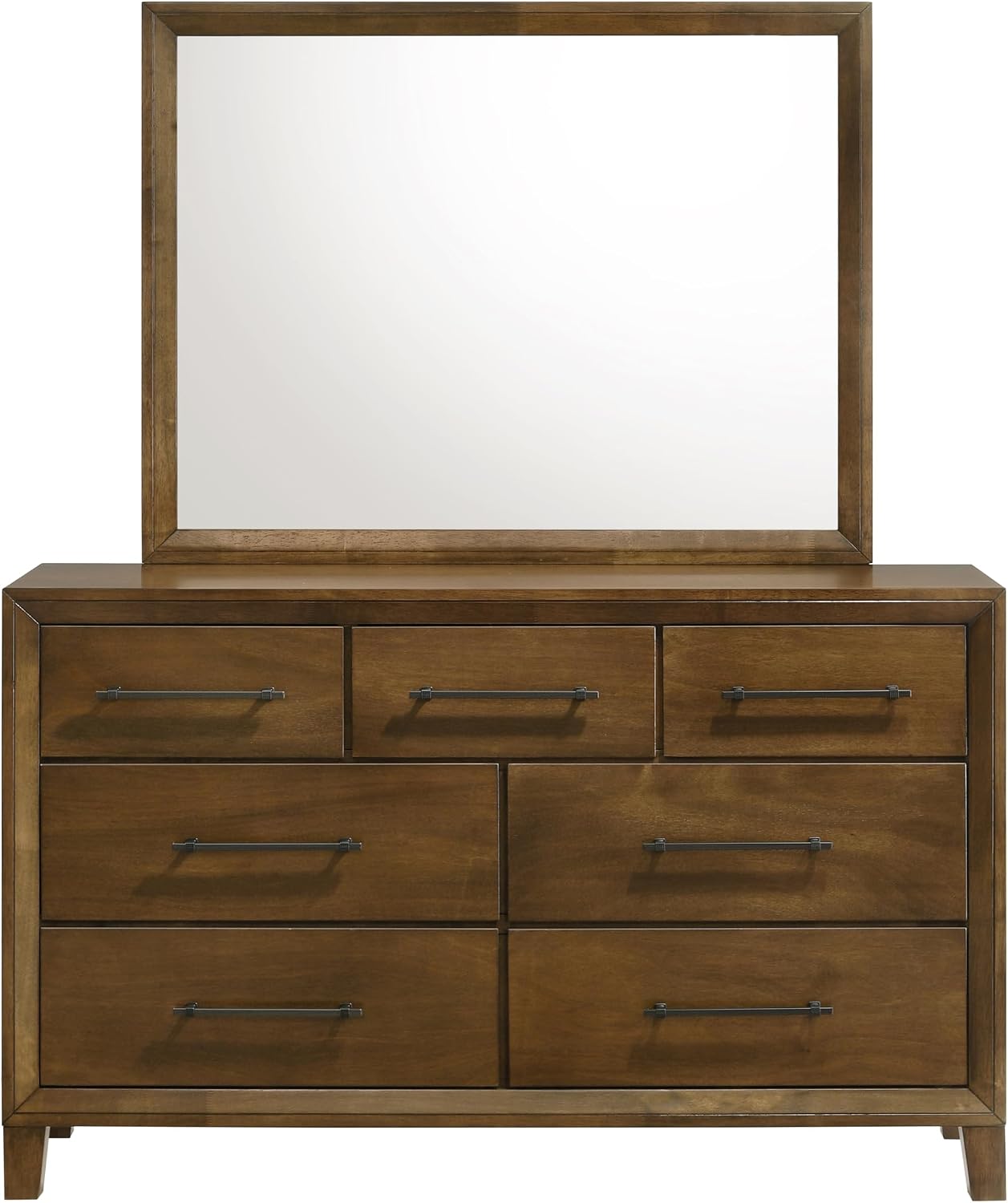 New Classic Furniture Ballard 5-Piece Wood King Bedroom Set with 2-Nightstands, Walnut Brown
