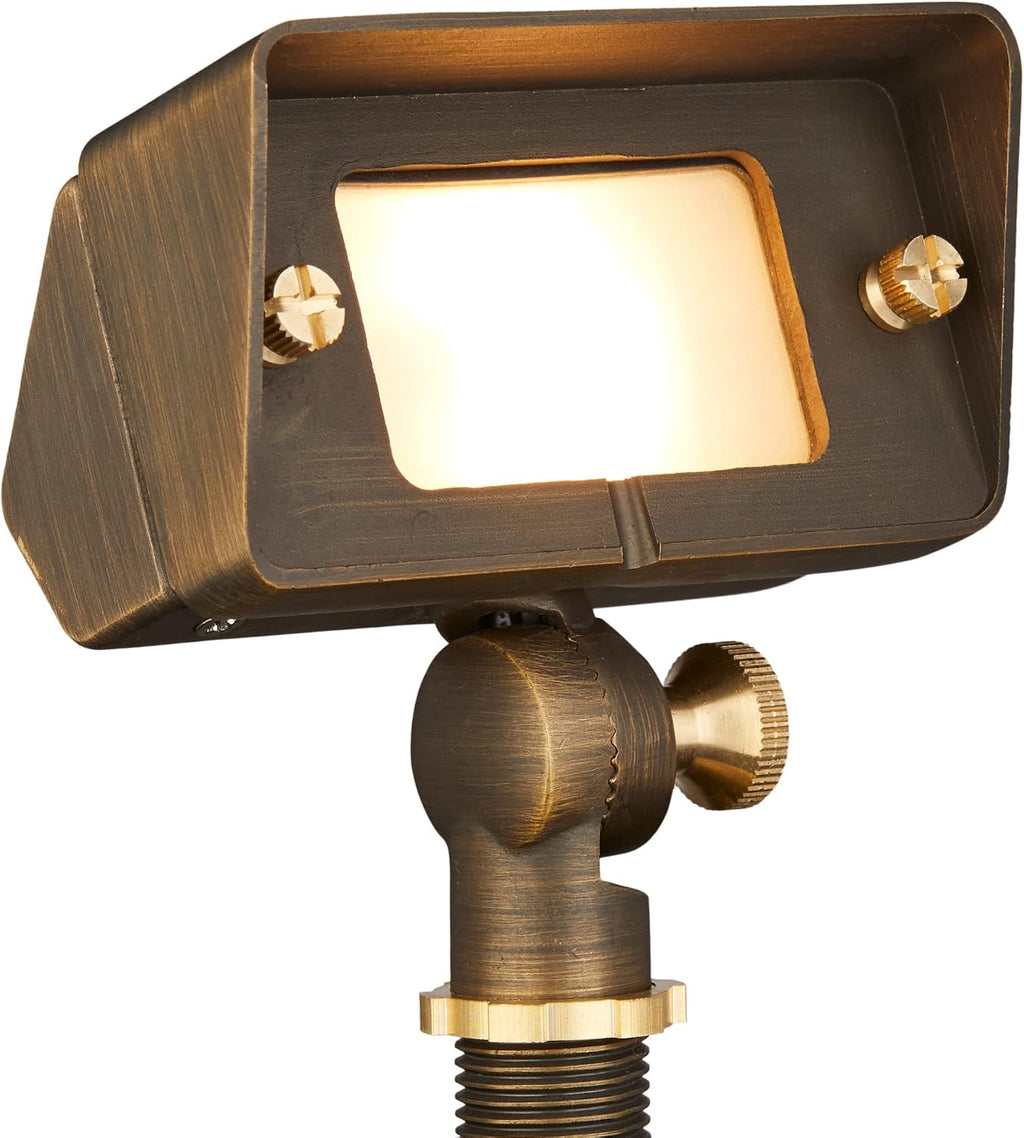 VOLT 10-Pack 12V Gentle Splash Cast Brass Flood Lights (Bronze) & 3W 2700K Warm White G4 LED Bulbs for Low Voltage Landscape Lighting of Outdoor Wall, Garden or Yard