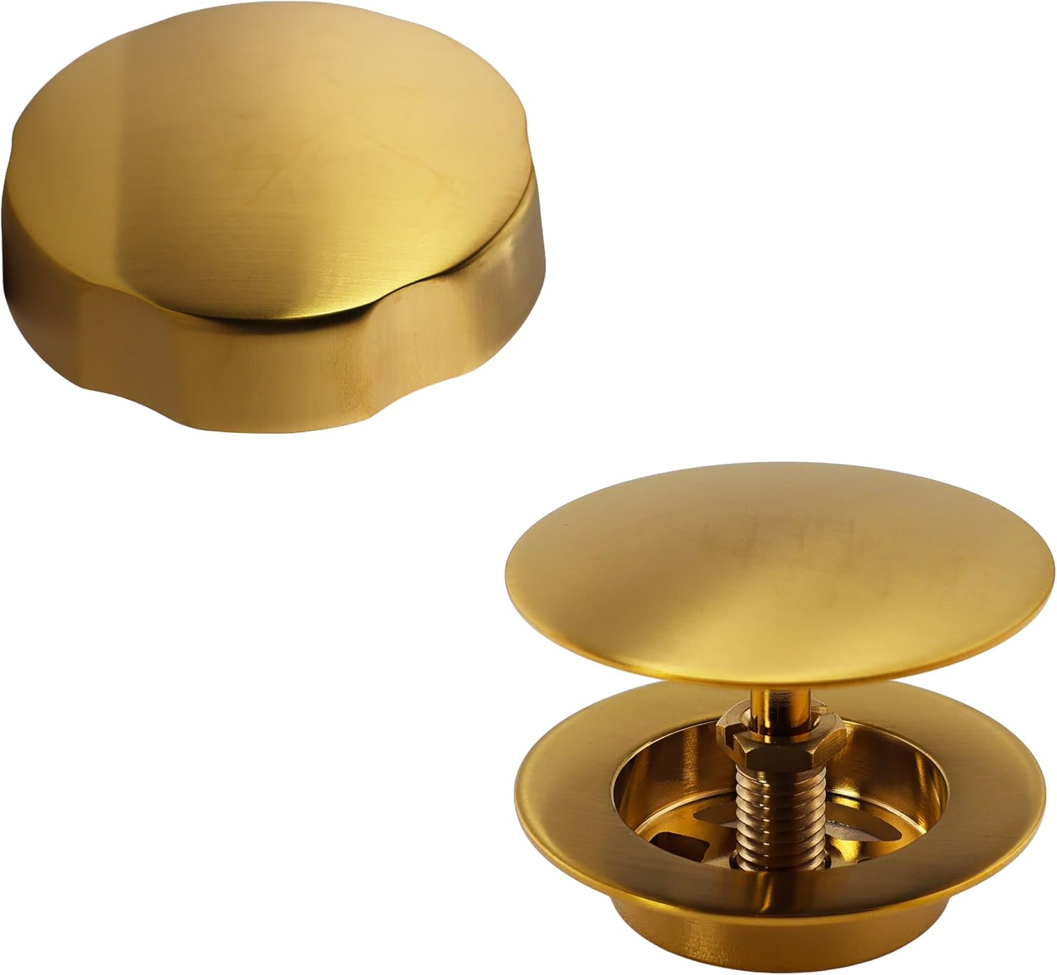 Westbrass A50P45-18 45' SCH. 40 PVC Cable Driven Bath Drain Trim Kit with Rotary Overflow Cover Knob and Pop-Up Stopper, Brushed Bronze