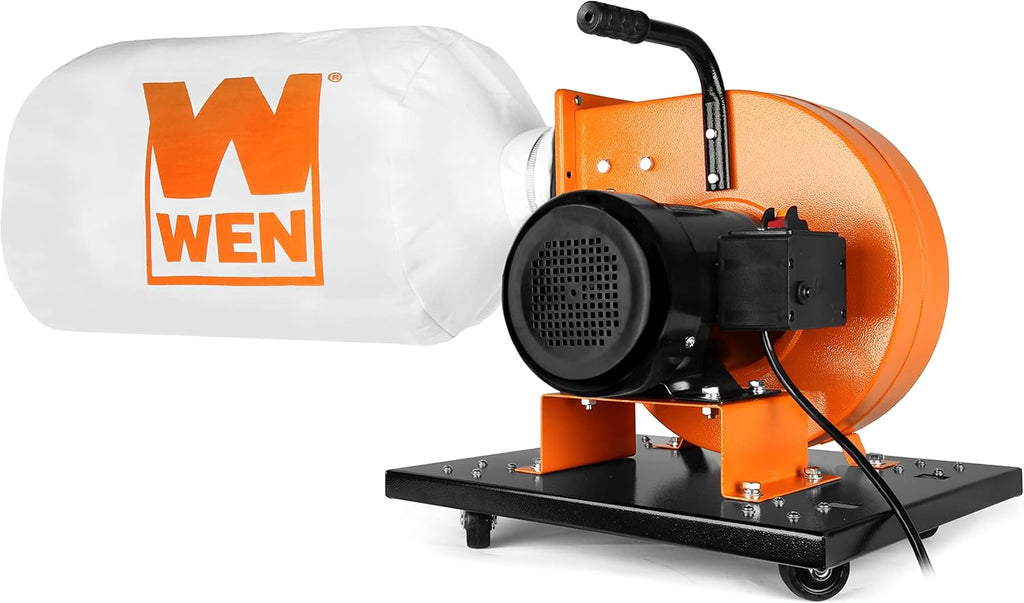 WEN Woodworking Dust Collector, 7.4-Amp Induction Motor with 15-Gallon Bag, Mobile Base, and Optional Wall Mount (DC3474)