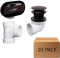 Westbrass D560RK-12 SCH. 40 PVC 1-1/2' Coarse Thread Plumber's Pack Tip-Toe Bathtub Drain Plug with Linear Overflow Faceplate, Tee & Elbows, Oil Rubbed Bronze (20-Pack)