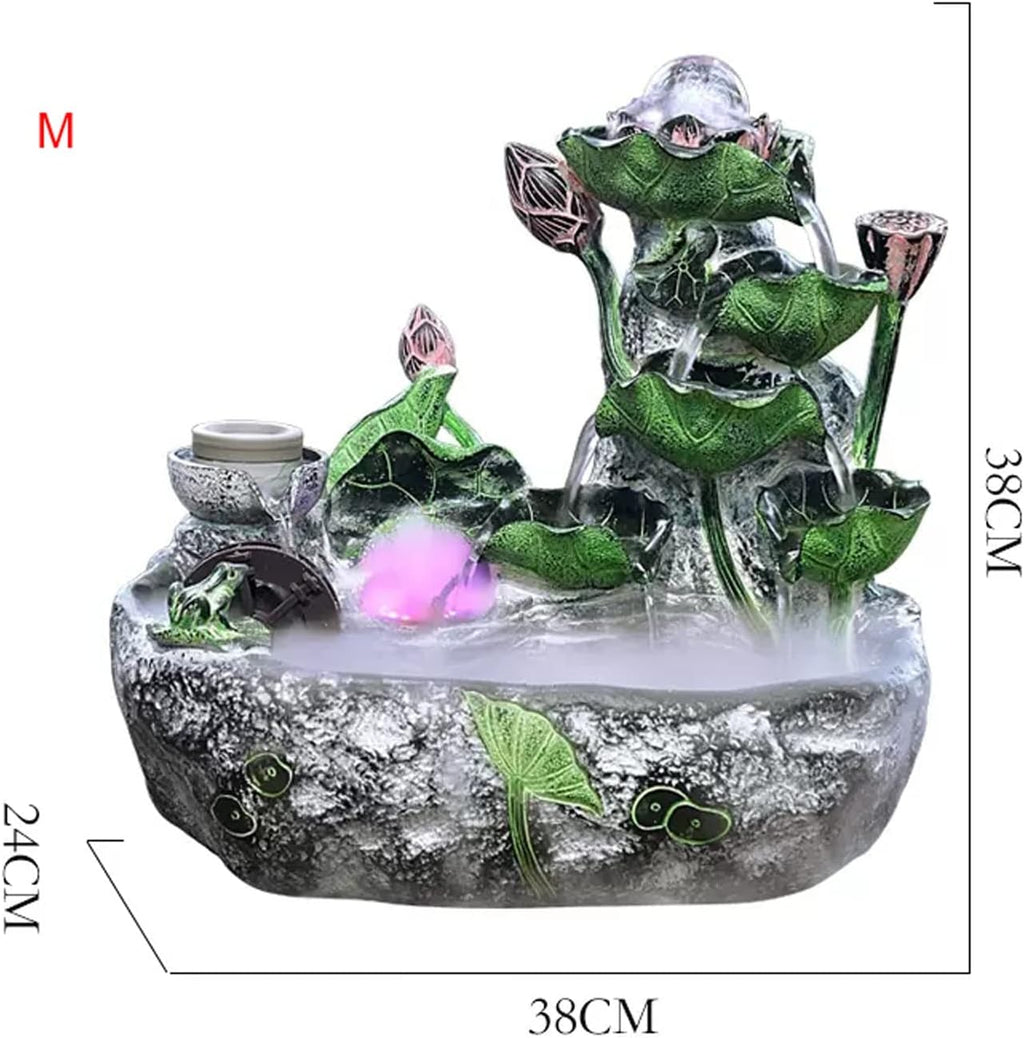 Desktop Fountain Indoor Fountain Tabletop Waterfall Fountains Relaxation Water Feature Feng Shui Zen Meditation Desktop with Rotatable Ball and Pump for Home Office Spaces Decor(Medium)
