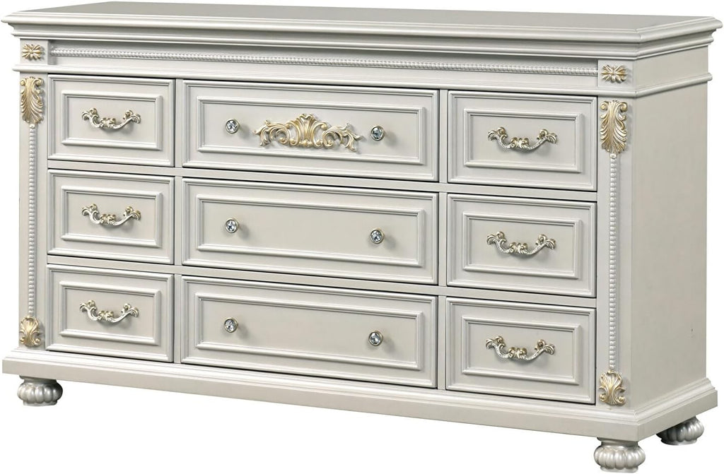 First of a Kind Cosmos Furniture Destiny White Queen 5 Piece Bedroom Set