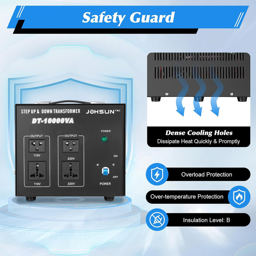 10000W Voltage Converter Transformer Step Up/Down 110V/220V Voltage Converter Transformer Power Converters Automatic Voltage Regulator Stabilizer Power Transformers Converters Circuit Breaker