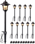 EDISHINE Low Voltage Pathway Lights Wired, 12V 3W 120LM 3000K Seed Glass Outdoor Landscape Lighting with Connectors, ORB Waterproof Electric LED Landscape Path Lights for Walkway Garden Yard, 10 Pack