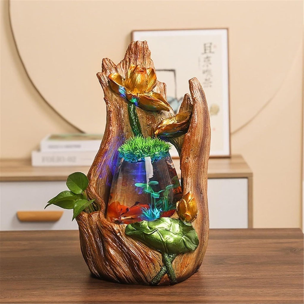 Tabletop Water Fountain Tabletop Fountain Small Home Desktop Fish Tank Water Circulation Water Ornaments Office Relaxation Meditation Fountain